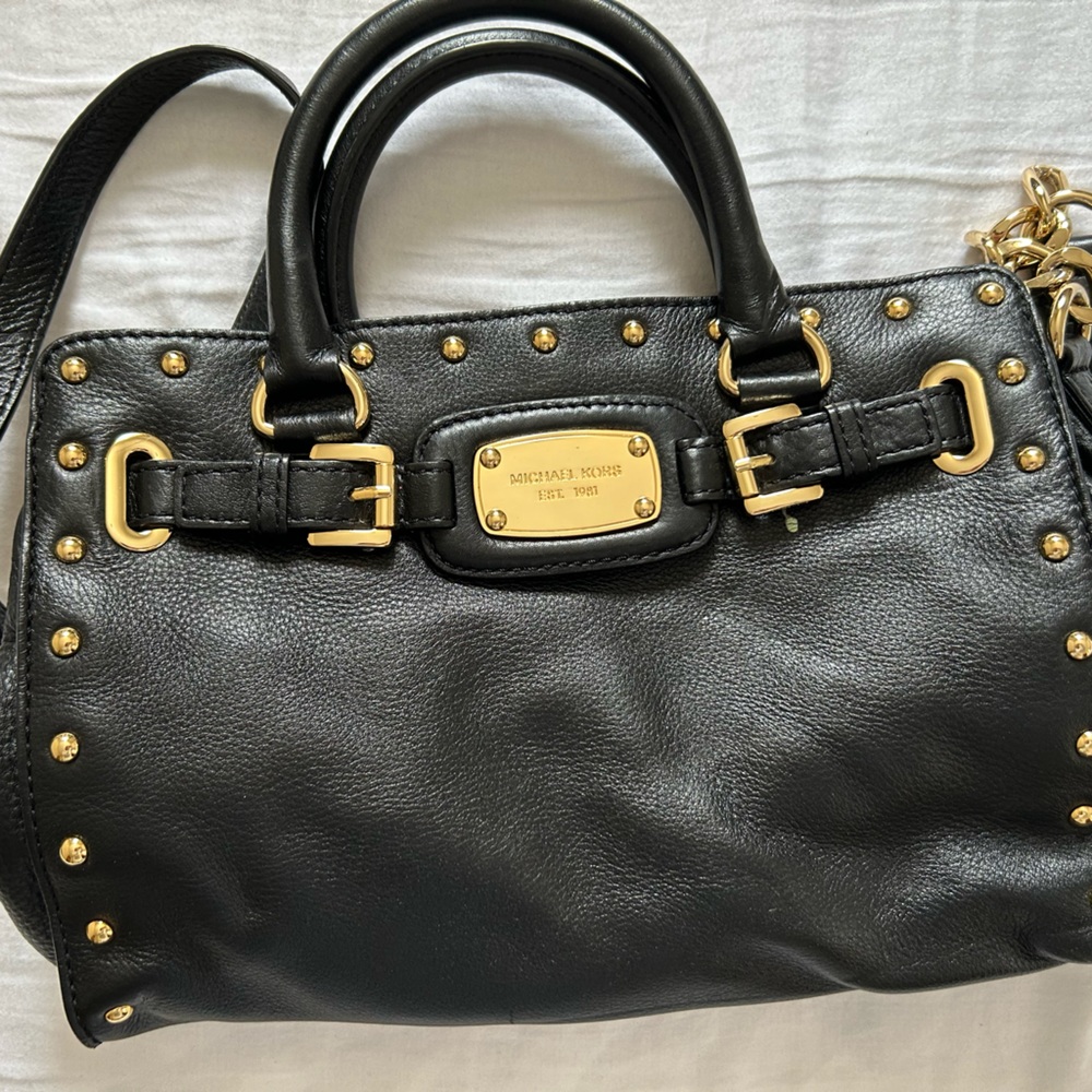 Micheal Kors Black Leather Bag